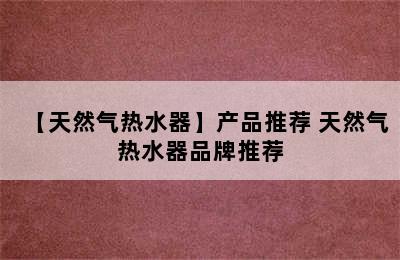 【天然气热水器】产品推荐 天然气热水器品牌推荐